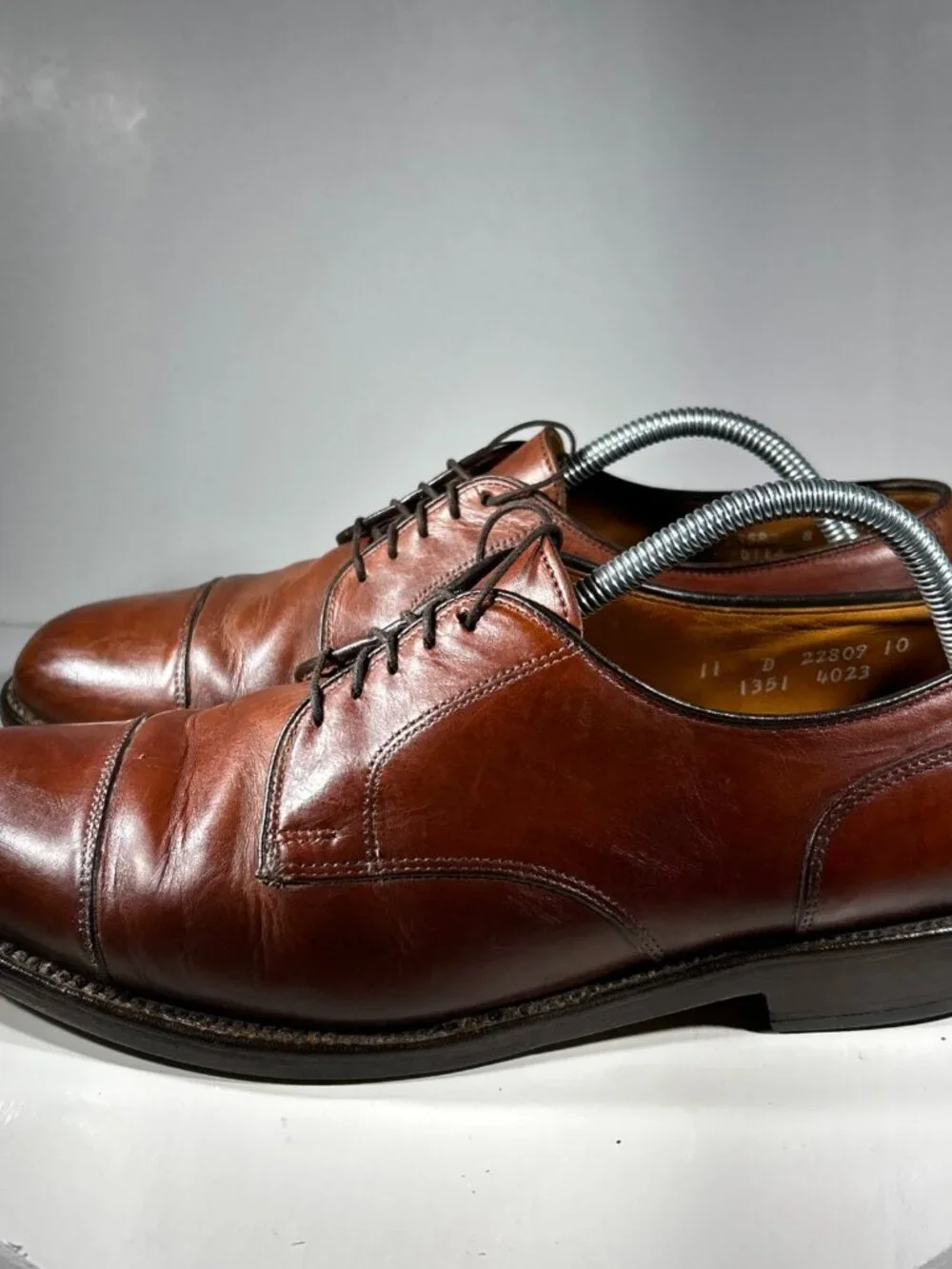 Allen Edmonds Fairgate Mens Leather Dress Shoes Size 11 D Brown Cap Toe Oxfords